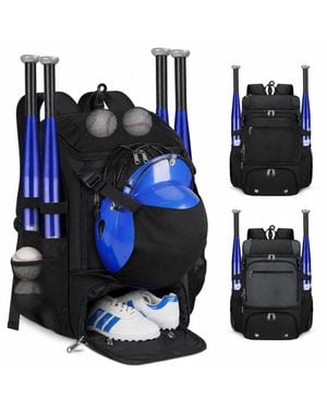 Peneyon Lightweight Baseball Softball Backpack With Helmet Storage Shoe Compartment Fence Hook - Black