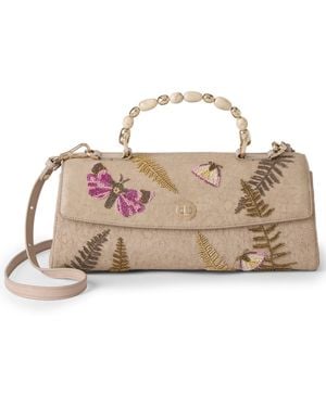 Brahmin Dayan Woodland Leather Medium Satchel Handbag - Pink