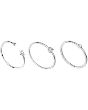 Macy's 3-pc. Cubic Zirconia Moon And Stars Ring Set - Metallic