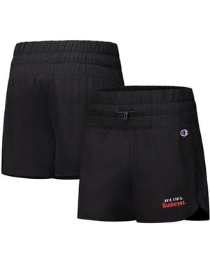 Champion Ohio State Buckeyes Tailgate Her Woven Shorts - Black