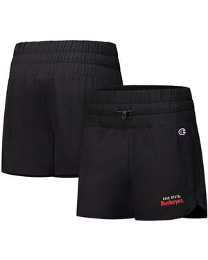 Champion Ohio State Buckeyes Tailgate Her Woven Shorts - Black