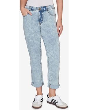 Ruby Rd. Plus Size Comfort Waist Stretch Denim Girlfriend Jeans - Blue