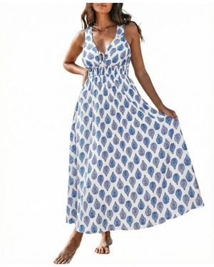 CUPSHE Jet Life Geo Maxi Beach Dress - Blue