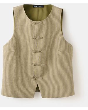 Mango toggles Striped Vest - Natural
