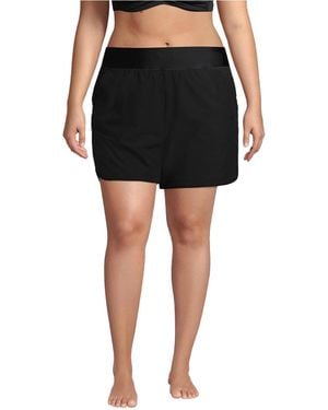 Lands' End Plus Size 5" Board Shorts - Black