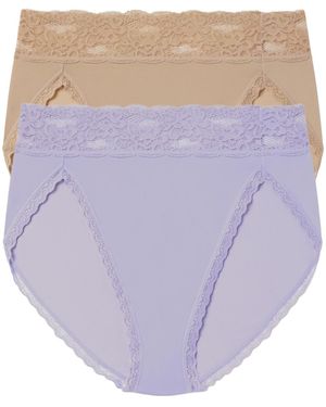 Skarlett Blue Goddess Lace Trim French Cut Brief 2-pack - Purple
