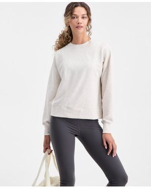 ID Ideology Ribbed Knit Crewneck Sweatshirt - Brown