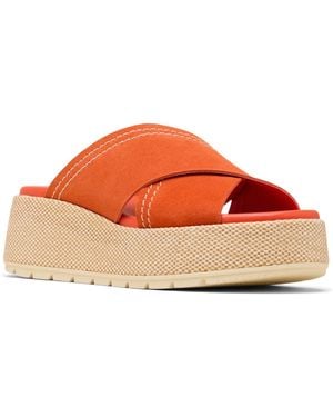 Sorel Sunpeak Round Toe Platform Sandals - Orange