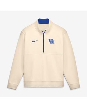 Nike Cream Kentucky Wildcats Primetime Club Fleece Half-zip Pullover - Natural