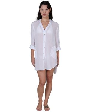 J Valdi Button-down Swim Shirt - White