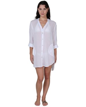J Valdi Button-down Swim Shirt - White