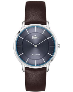 Lacoste Crocorigin Brown Leather Strap Watch - Blue