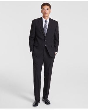 Perry Ellis Perry Ellis Modern-fit Solid Nested Suit - Black