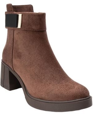 Prologue Shoes Rashe Block Heel Zip Boot () - Brown
