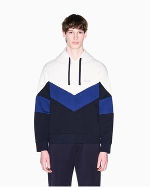ARMANI EXCHANGE | Chevron Color Block Hoodie - Blue