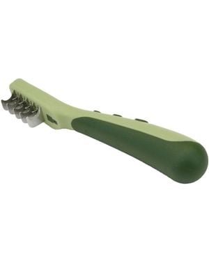 Aronkl Dematting Comb For Dogs Detangles Mats Smooths Coarse Long Medium Hair Comfort Grip Stainless Steel - Green