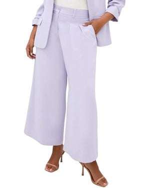 City Chic Plus Size Abbie Fully Lined Wide Leg Pant - Purple