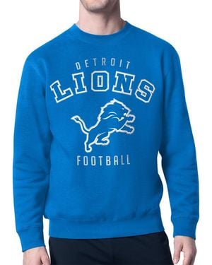 Starter Detroit Lions City Team Logo Pullover Sweatshirt - Blue