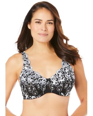 Amoureuse Plus Size Embroidered Underwire Bra - Blue