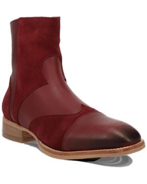 Dingo Barnsley Suede And Leather Ankle Boots - Red