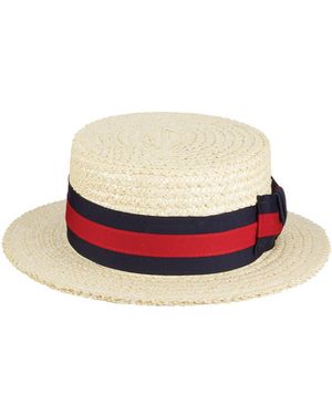 Scala Straw Boater Hat - Red