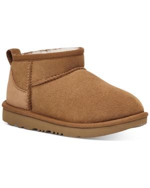 UGG Kids Classic Ultra Mini Twinface Sheepskin Booties - Brown