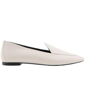 Mango Penny Leather Round-toe Loafers - White