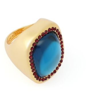 Kurt Geiger Glass Crystal Cabochon Ring - Blue