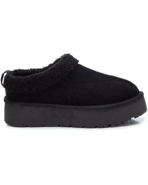 Xti Platform Suede Clog Slippers By - Black
