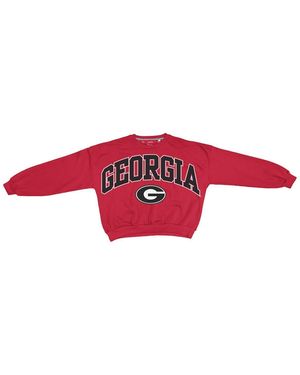 Pressbox Georgia Bulldogs Oversized Janice Waist-length Sweatshirt - Red