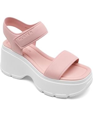 HUNTER Abel Square Toe Wedge Casual Sandals From Finish Line - Pink