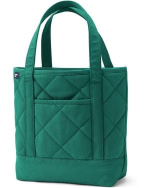 Lands' End Medium Quilted Canvas Open Top Tote - Green