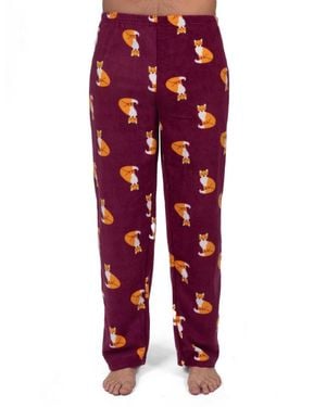 Leveret Print Micro Fleece Pants - Red