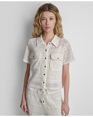 DKNY Button-down Collared Shirt - White