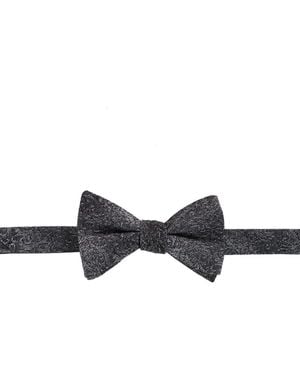 Trafalgar Esteban Scrolling Vines Tone On Ton Patterned Silk Self Tie Bow Tie - Black