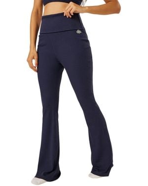 Be Athletica Essential Everyday Foldover Flared Pants - Blue