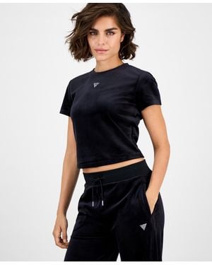 Guess Couture Short-sleeve Regular Velour T-shirt - Blue