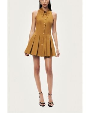 Nocturne Sleeveless Pleated Mini Dress - White