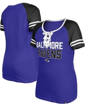 KTZ Baltimore Ravens Raglan Lace-up T-shirt - Blue