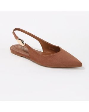 BERNESS Reed Faux Suede Slingback Flats - Brown