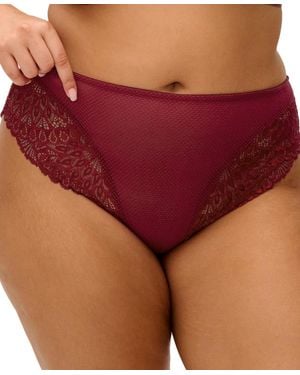 Elomi Plus Size Tiernie Lace Full-coverage Panty - Purple