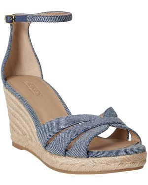 Ralph Lauren Nellie Espadrilles Wedge Sandals - Blue