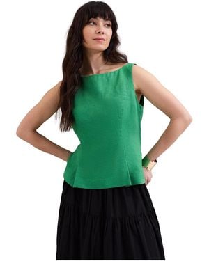 Phase Eight Isabelle Linen Top - Green