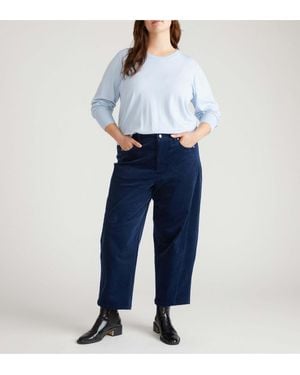 UNIVERSAL STANDARD Dakota Twisted Leg Corduroy Pants - Blue