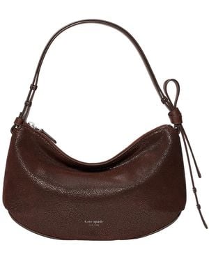 Kate Spade Loop Dot Suede Medium Shoulder Handbag - Brown