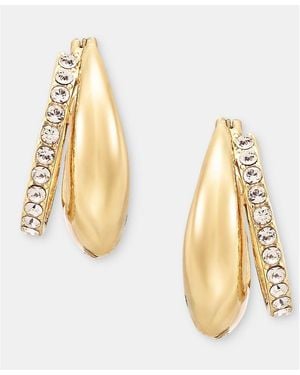 DKNY Pave Puffy Split-hoop Earrings - Metallic