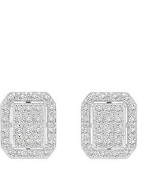 Macy's Diamond Octagon Halo Cluster Earrings (1/3 Ct. T.w. - Gray