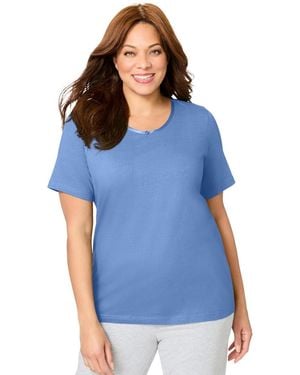 Dreams & Co. Plus Size Sleep Tee - Blue