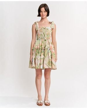 En Saison Sariyah Square Neck Tiered Mini Dress - White