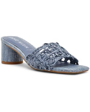 Anne Klein Flores Block Heel Sandals - Blue
